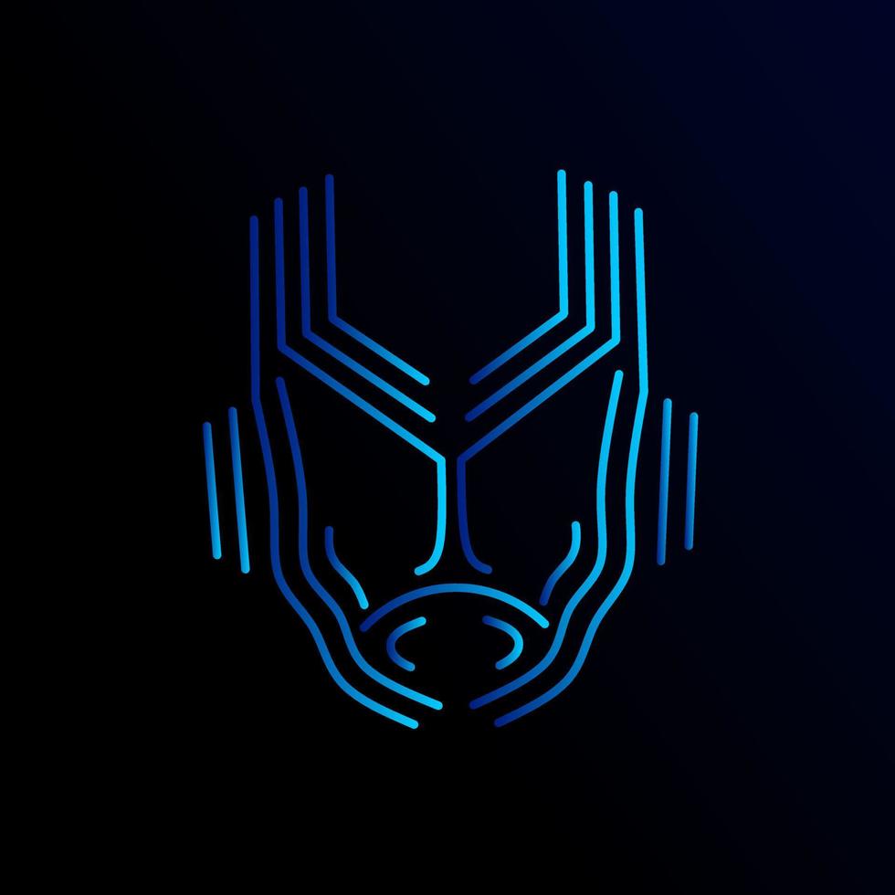 diseño de logotipo de robot con fondo oscuro. símbolo humano cyborg abstracto para ilustración de tecnología de marca. vector