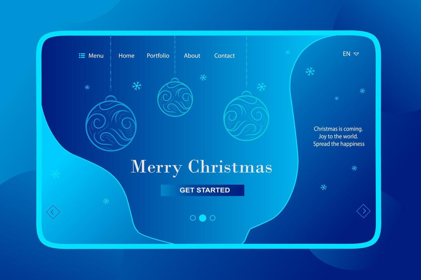 feliz navidad inicie sesión en diseño de vector de plantilla web.