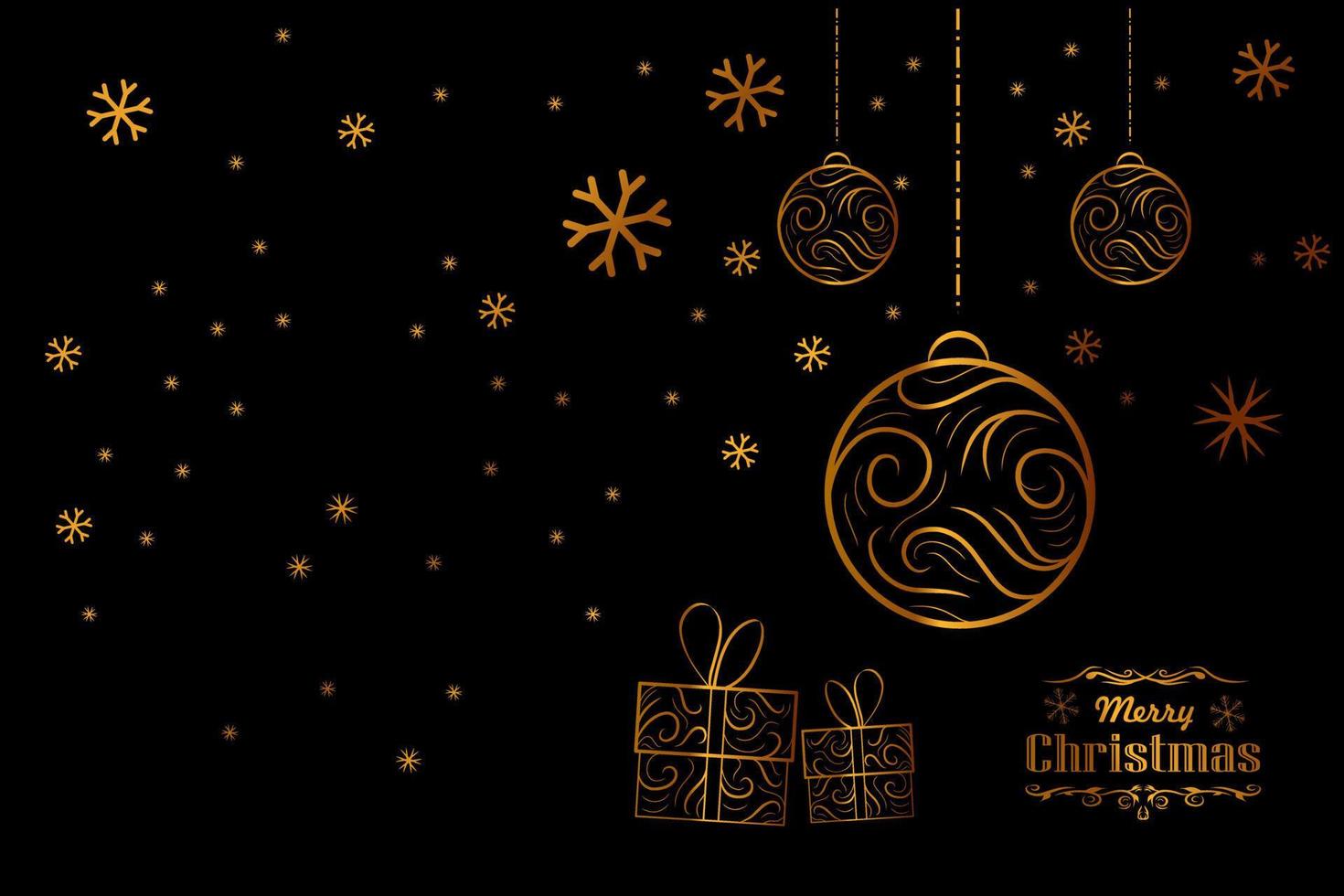 Black Merry Christmas web template Vector design.