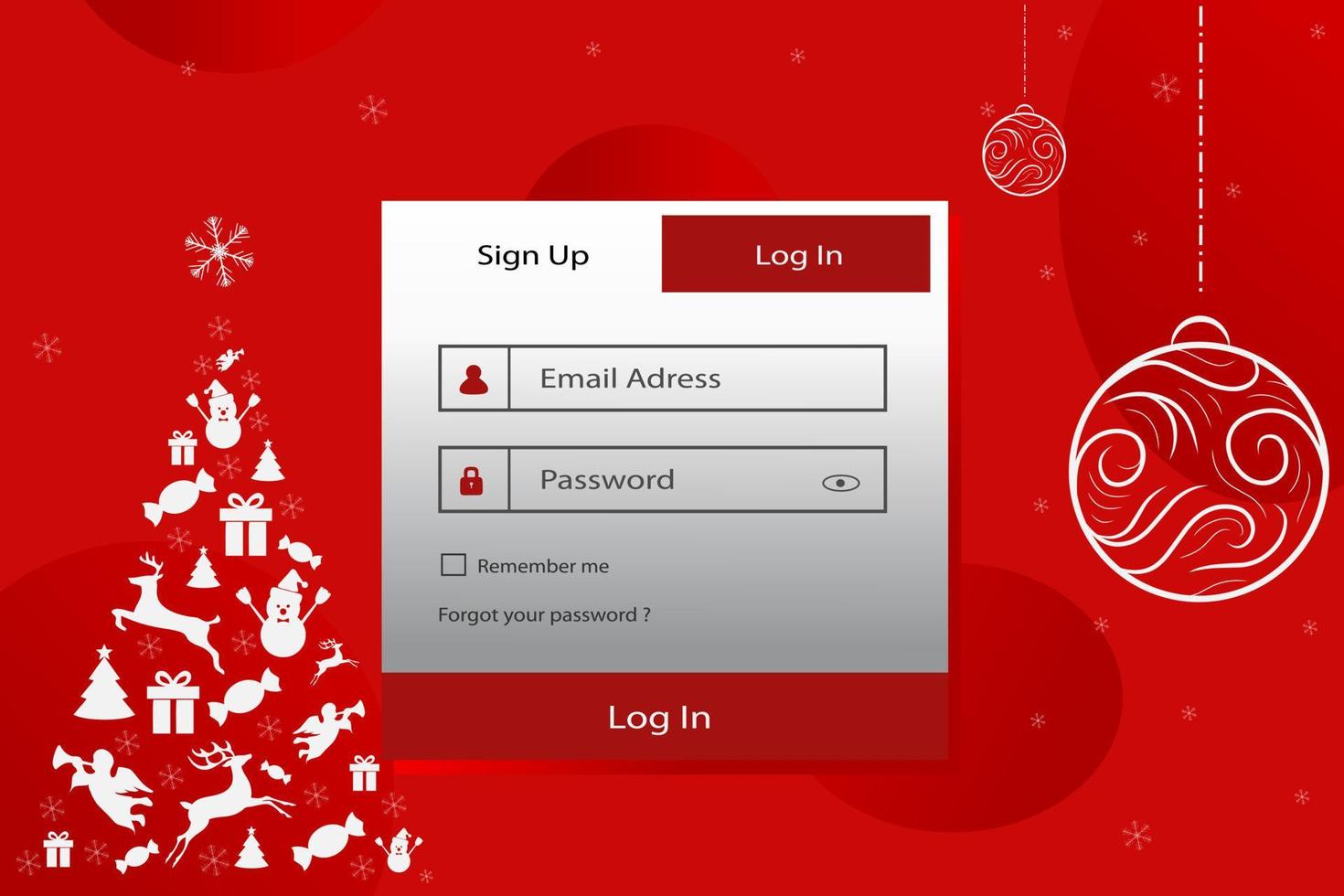 Red Merry Christmas web template Vector design.