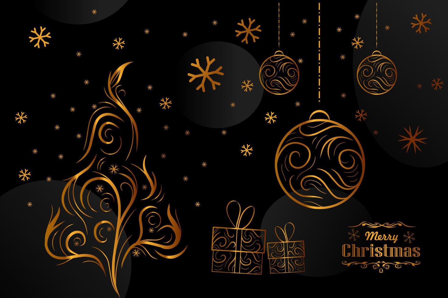 Black Merry Christmas web template Vector design.