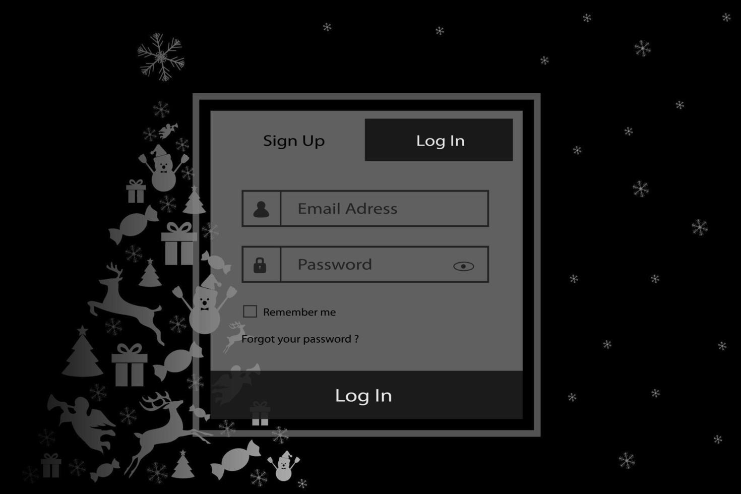 Black Merry Christmas web template Vector design.