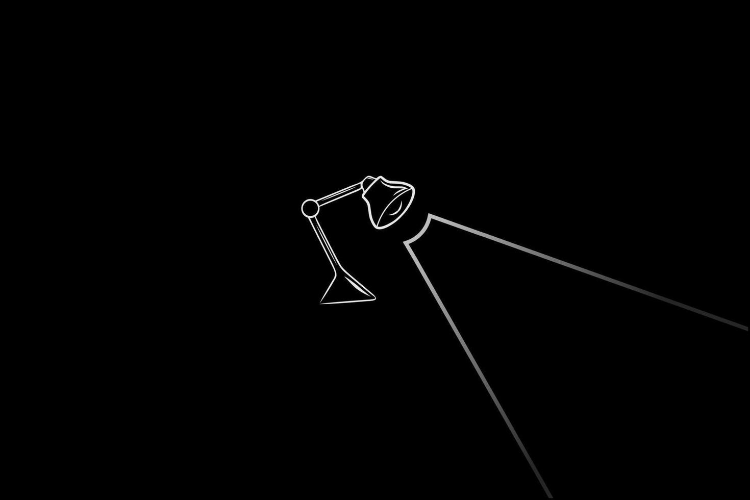 línea de lámpara de mesa pop art potrait logo diseño colorido con fondo oscuro. ilustración vectorial abstracta. papel pintado minimalista oscuro vector
