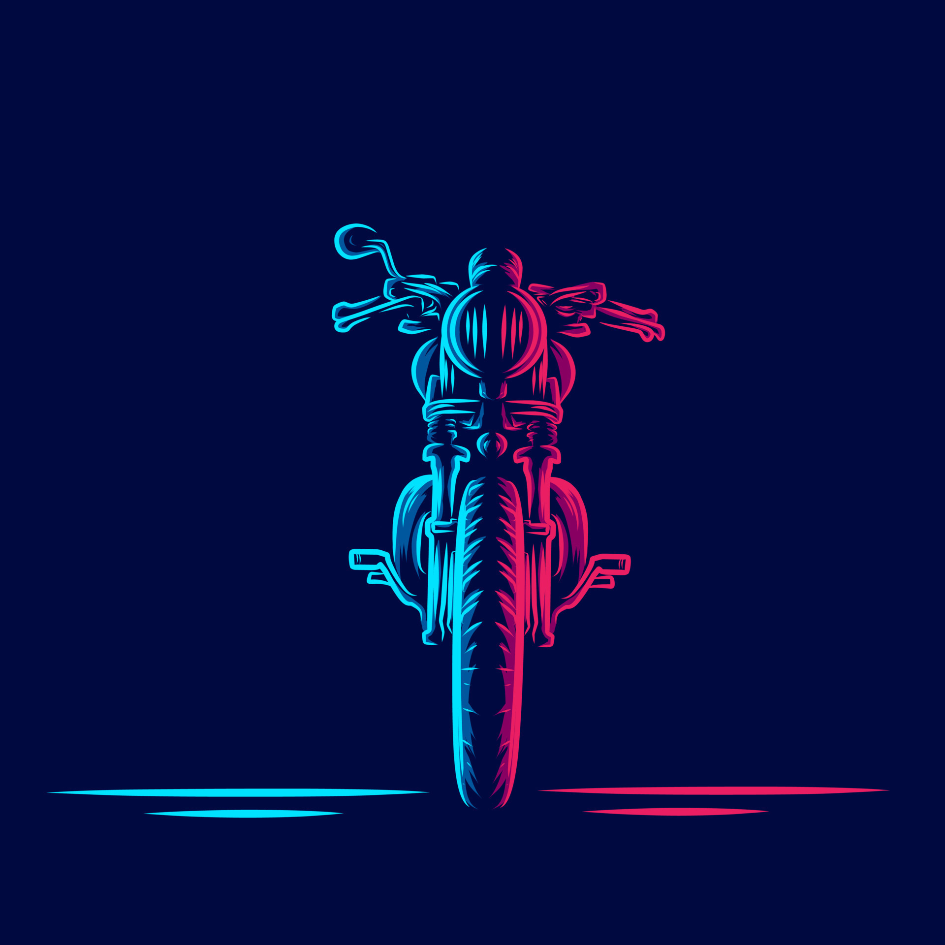 Vintage Motorcycle Bike Line. Pop Art logo. Colorful design with dark  background. Abstract vector illustration. Isolated black background for  t-shirt, poster, clothing, merch, apparel, badge design 8215132 Vector Art  at Vecteezy