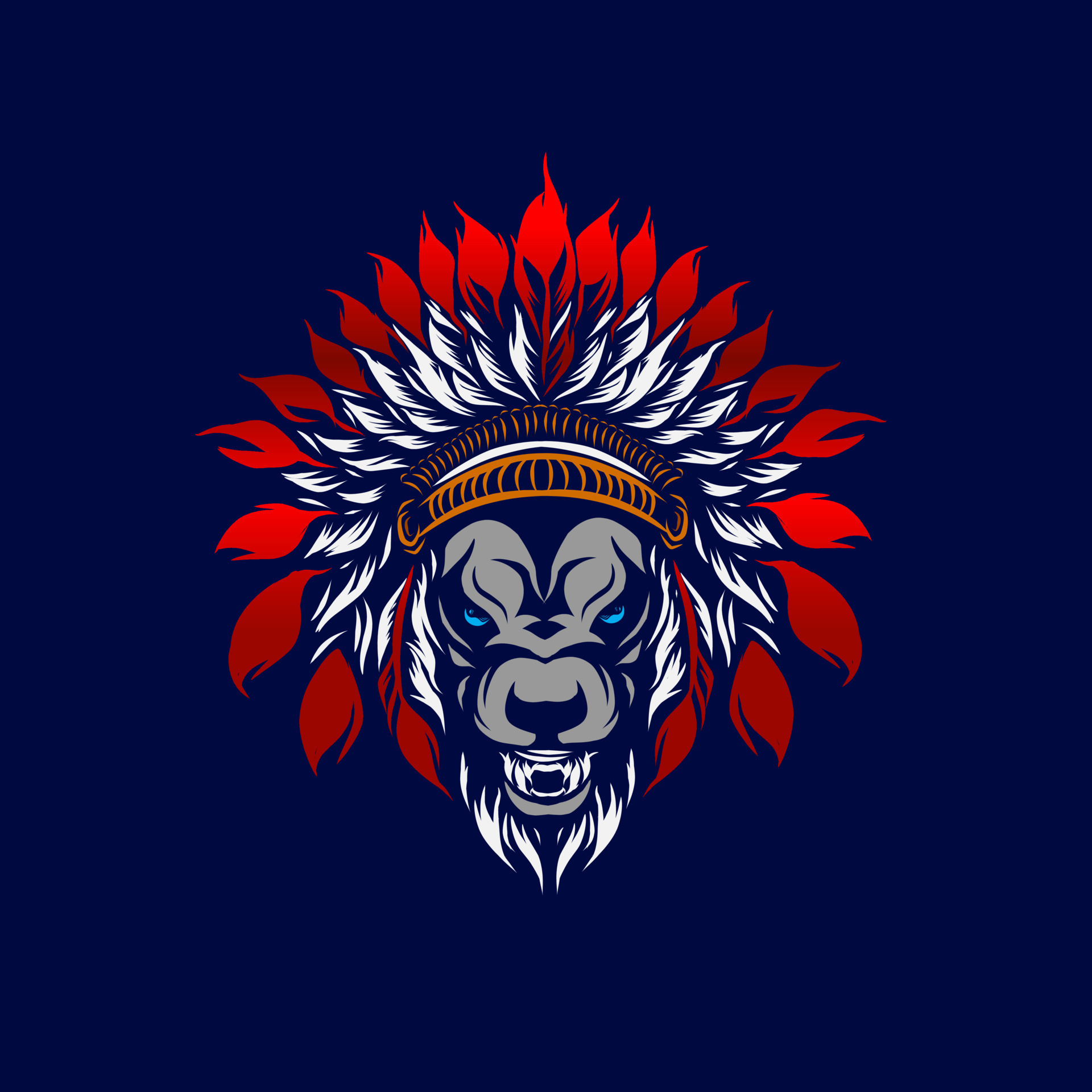 Indian Wolf beast unique line pop art potrait logo colorful design with  dark background. Abstract vector illustration. Isolated black background  for t-shirt, poster, clothing, merch. 8215209 Vector Art at Vecteezy