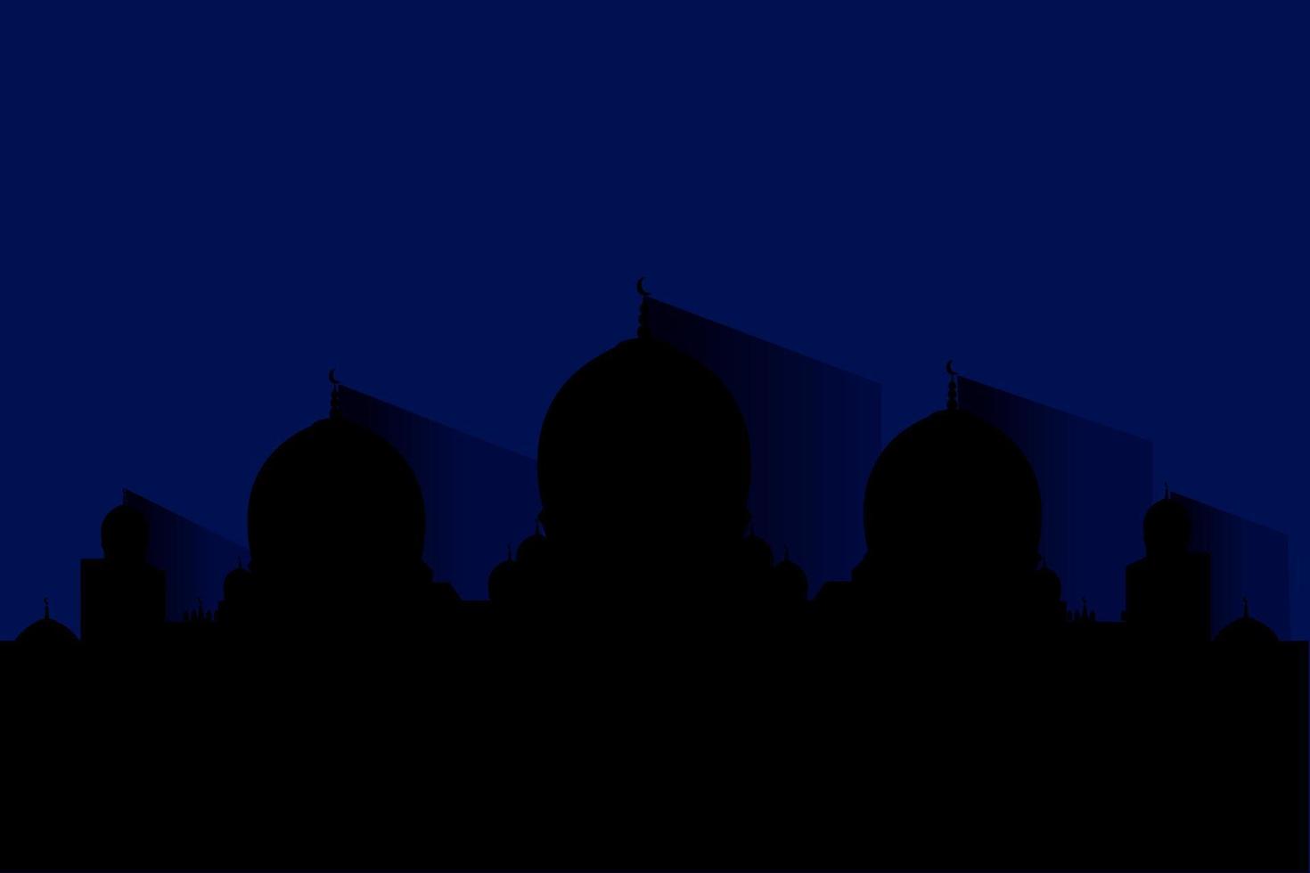 fondo de fachada de diseño plano de mezquita musulmana aislada. objetos arquitectónicos de logotipo colorido islámico plano. caricatura vectorial abstracta. hermosa ilustración de icono de santuario musulmán. hito cultural oriental. vector