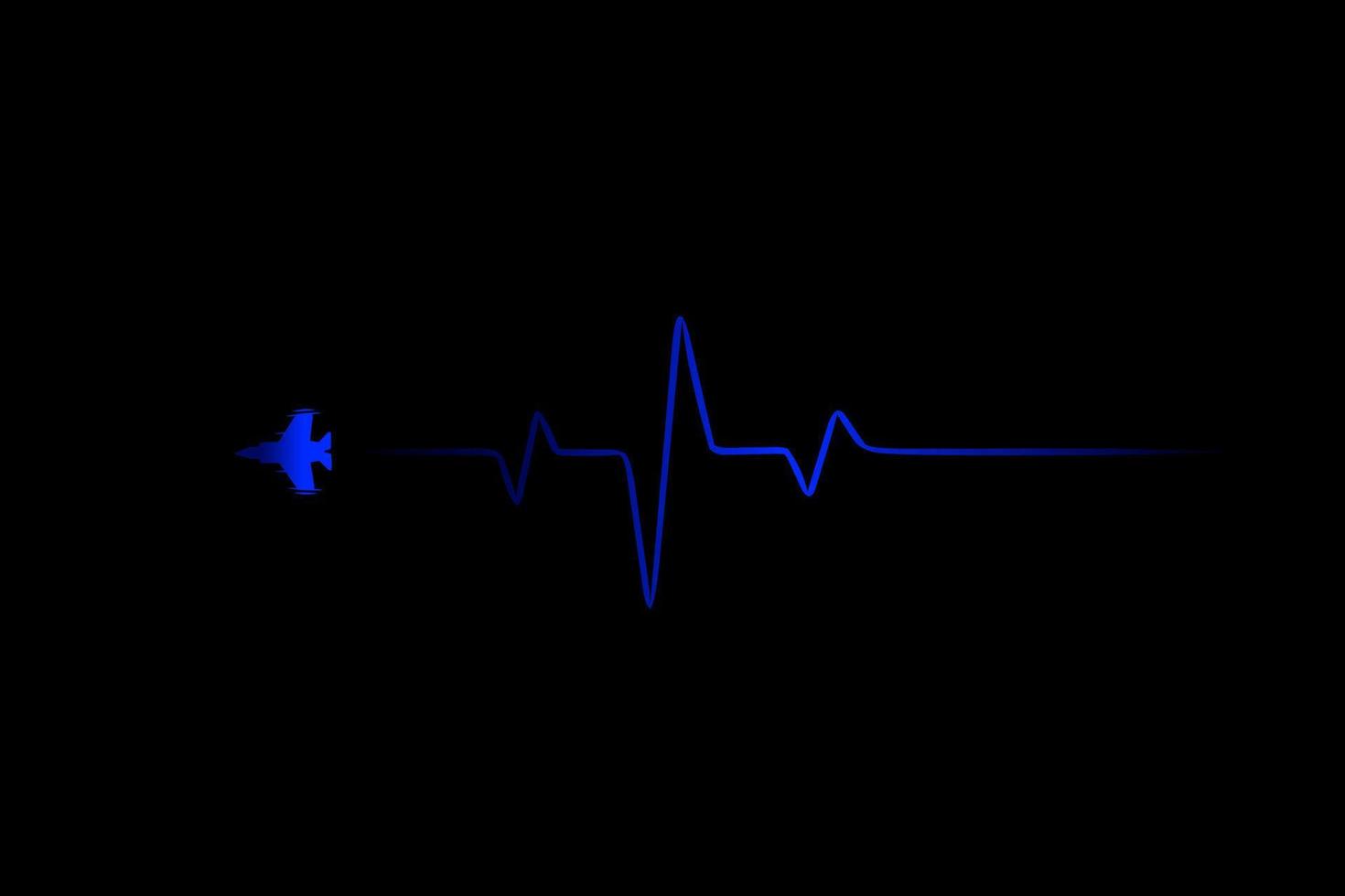 Jet heartbeat pulse line pop art potrait logo colorful design with dark background. Abstract vector illustration. Dark minimalist wallpaper