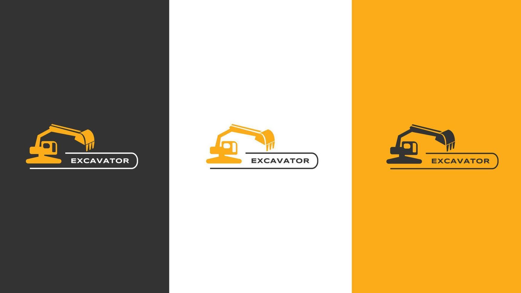 Excavator logo template vector. Construction machinery logo vector for a construction company. illustration of an excavator for a logo template.