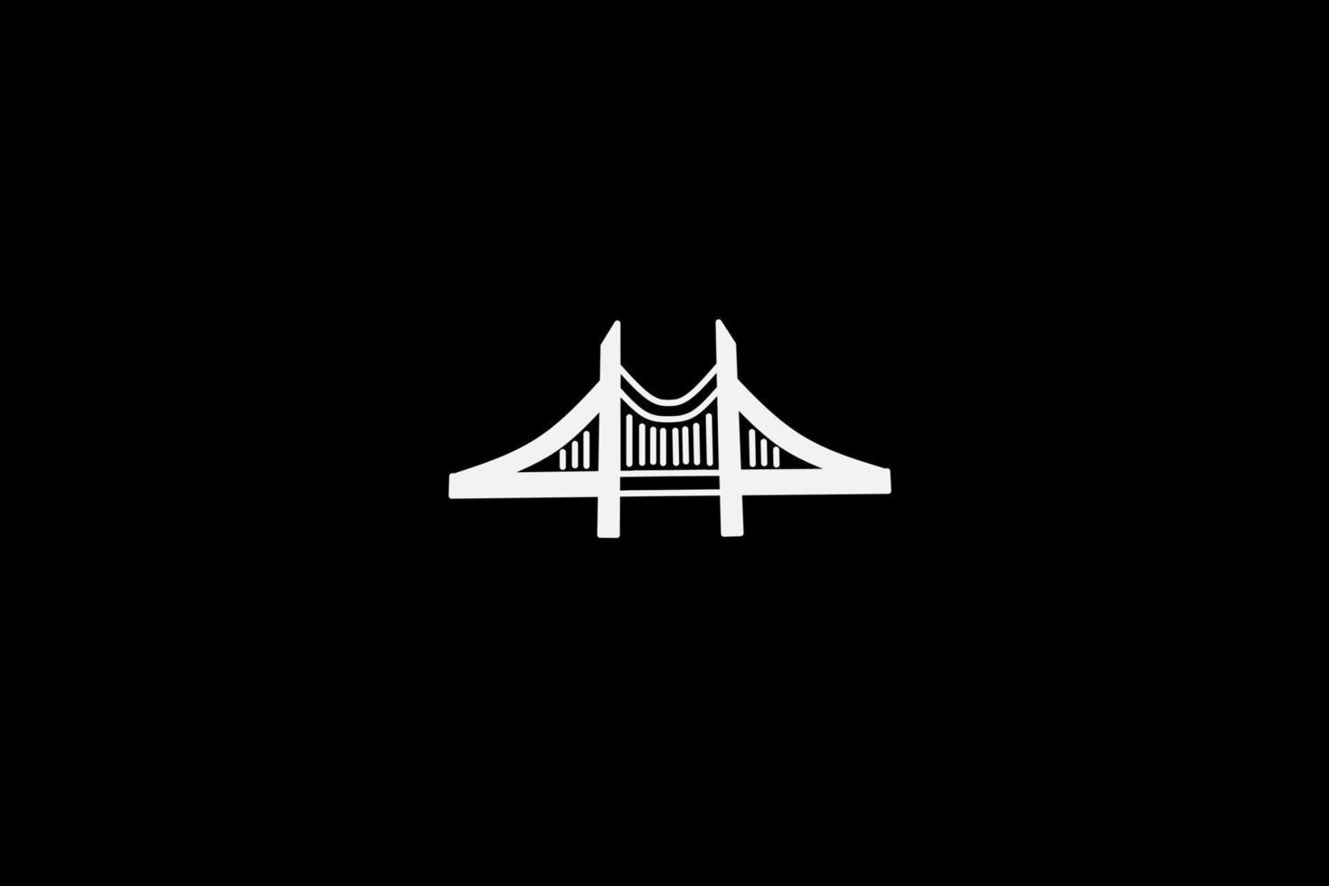 Bridge gate line pop art potrait logo diseño colorido con fondo oscuro. ilustración vectorial abstracta. papel pintado minimalista oscuro vector