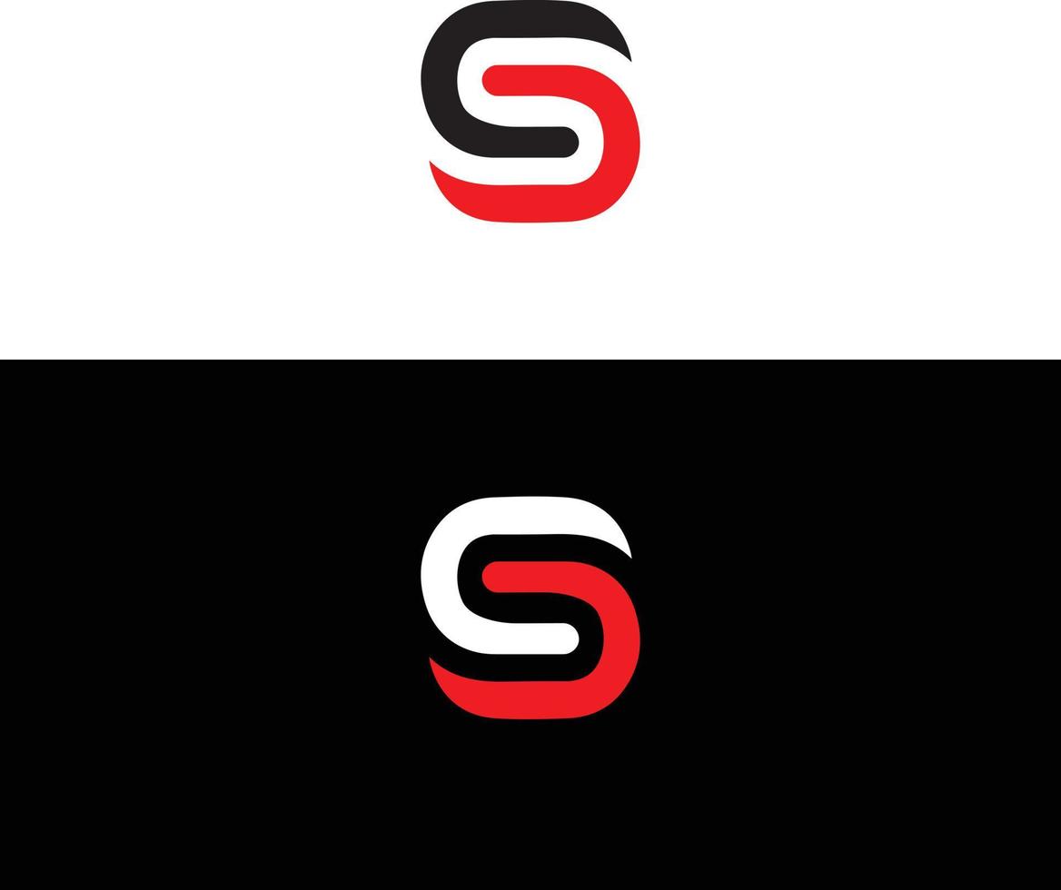 letter S and CS logo design abstract symbol template. vector