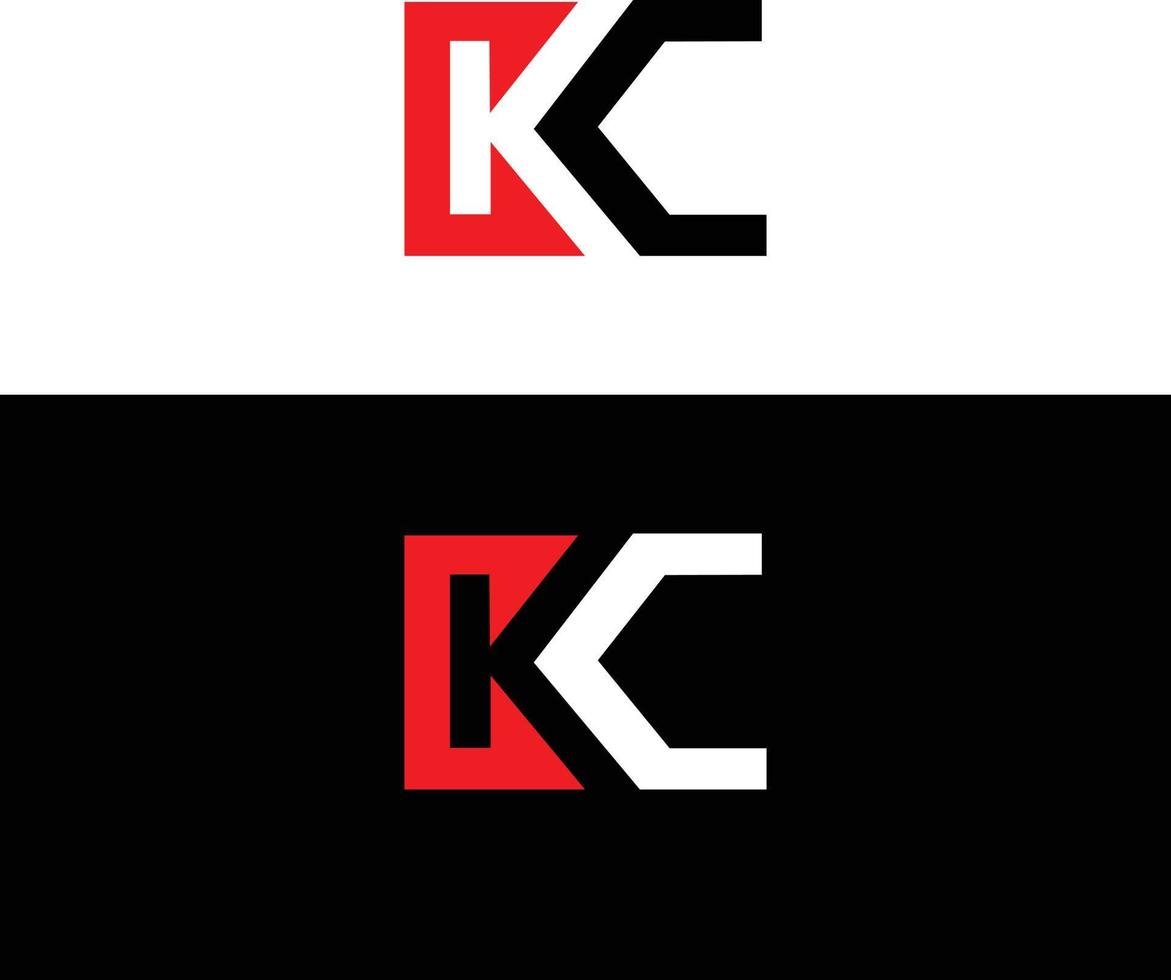 elemento de letra de marca gráfica vectorial de diseño de logotipo kc. vector