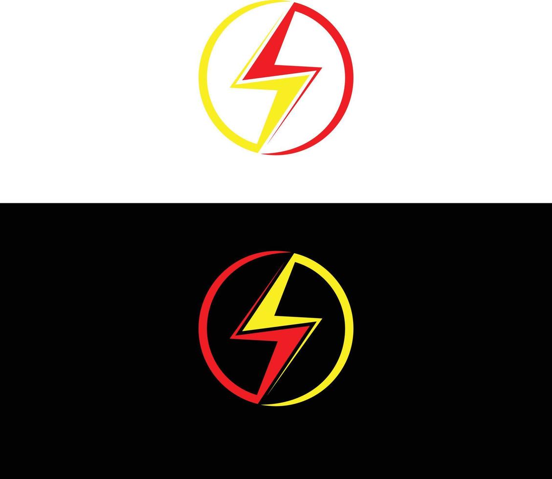 Plantilla de vector de icono de diseño de logotipo de perno y luz de flash.