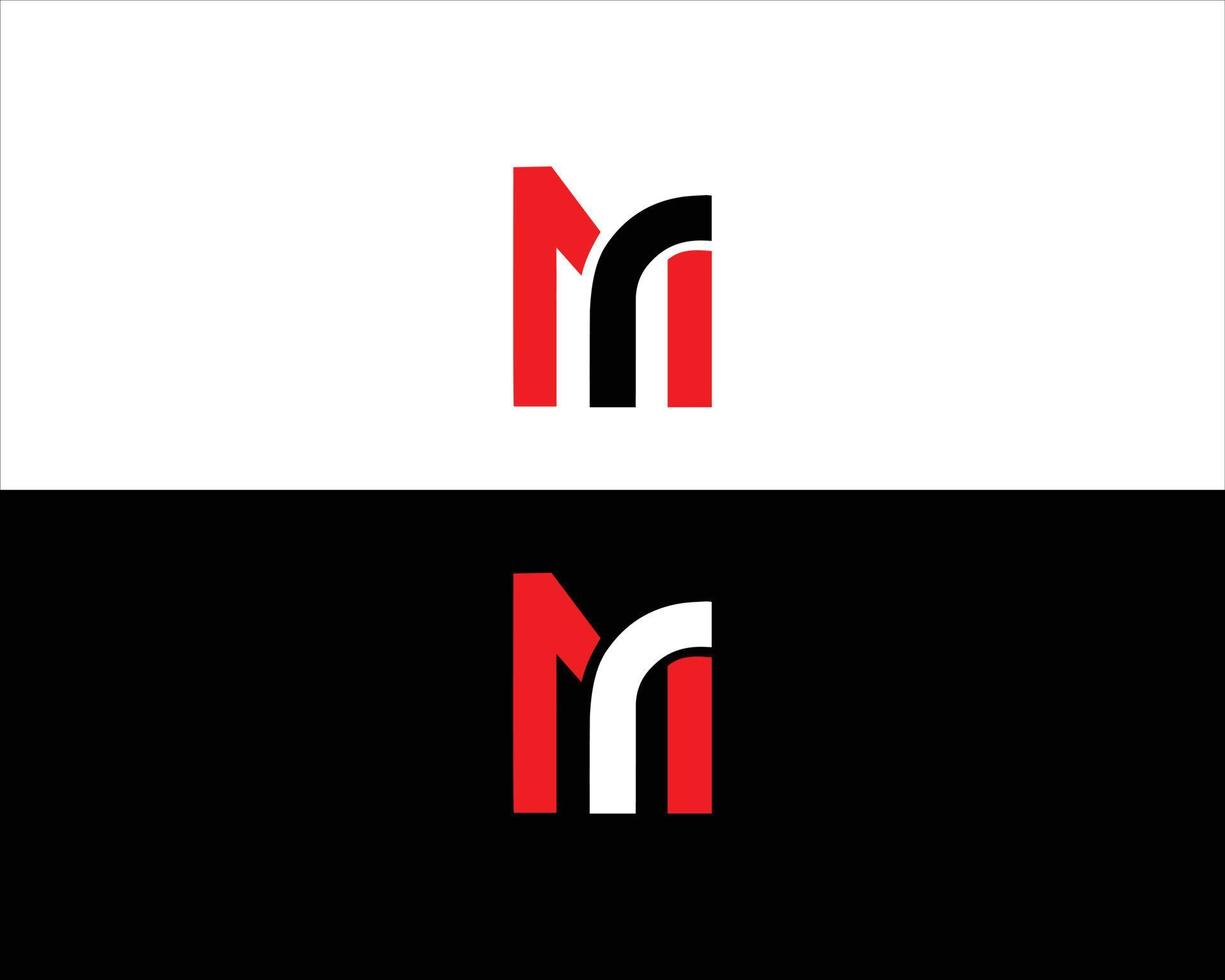 vector de concepto de diseño de logotipo de letra mr y rm.