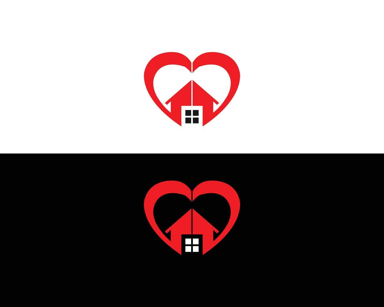 diseño del logotipo de love life home, diseño de plantilla de atención domiciliaria. vector