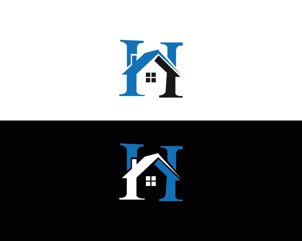 logotipo de la casa la letra h está diseñada para ser un símbolo o icono de la casa. vector