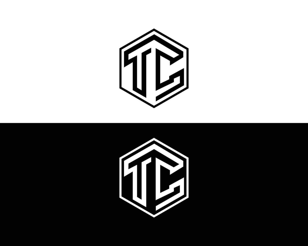 logotipo de letra tc y diseño de elementos vectoriales de iconos. vector