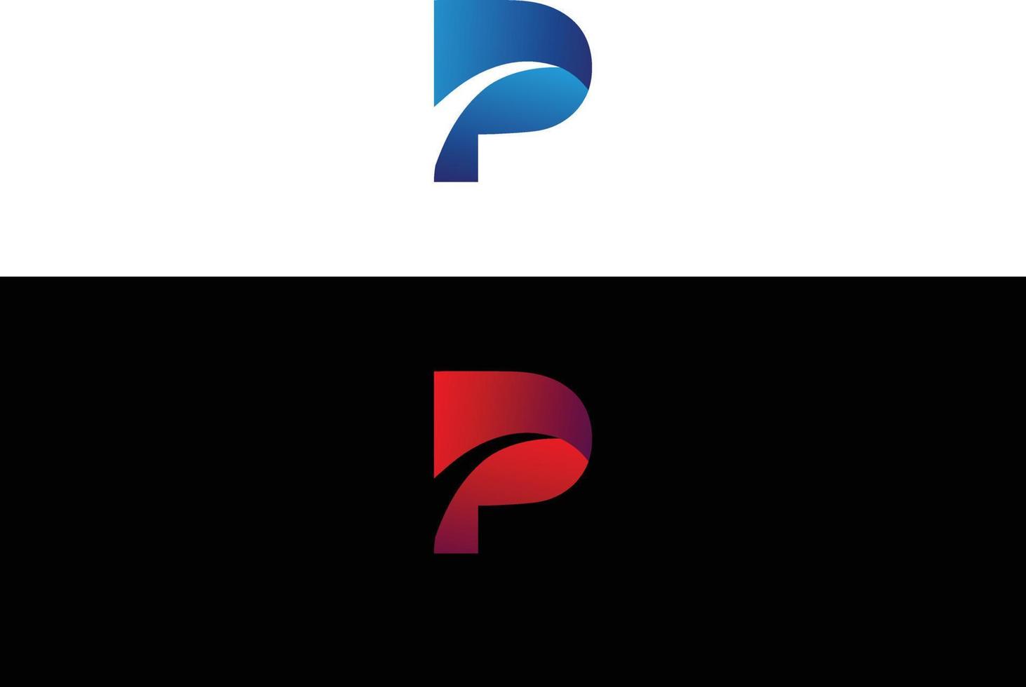 diseño abstracto del logotipo vectorial de la letra p. vector