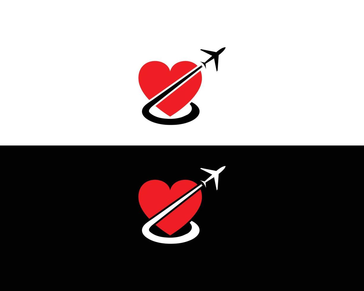 plantilla de diseño de icono y logotipo de viaje de amor. vector