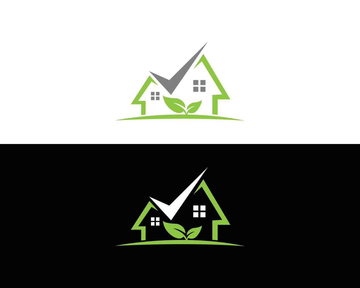 concepto de diseño de icono y logotipo de casa ecológica y verde. vector