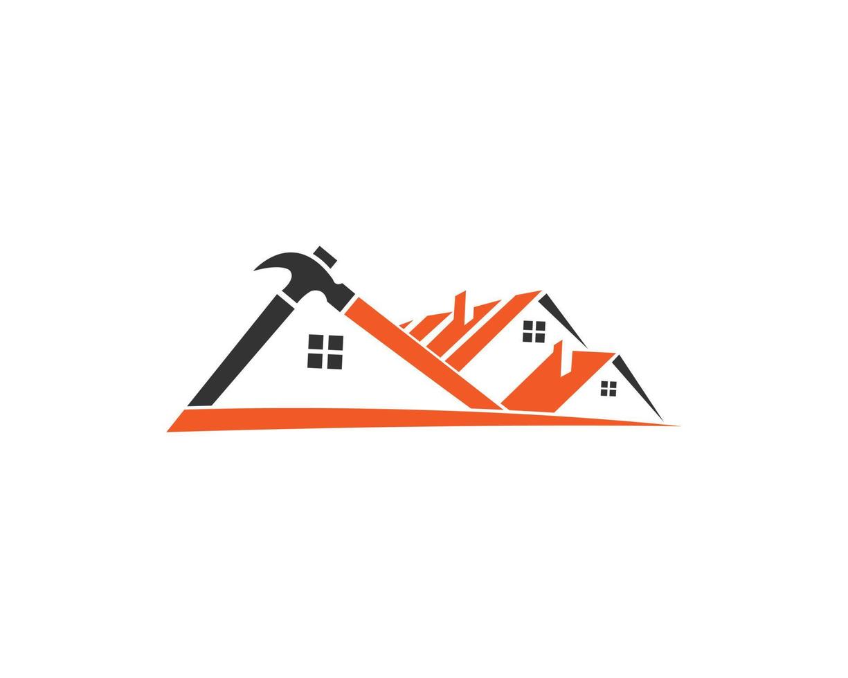 Creative Home Construction Concept Logo Design Template. vector