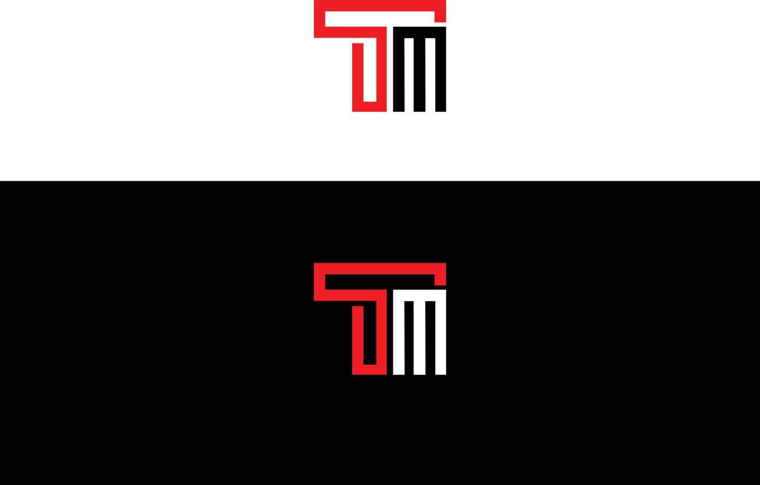 plantilla de diseño de logotipo e icono de letras iniciales tm. vector