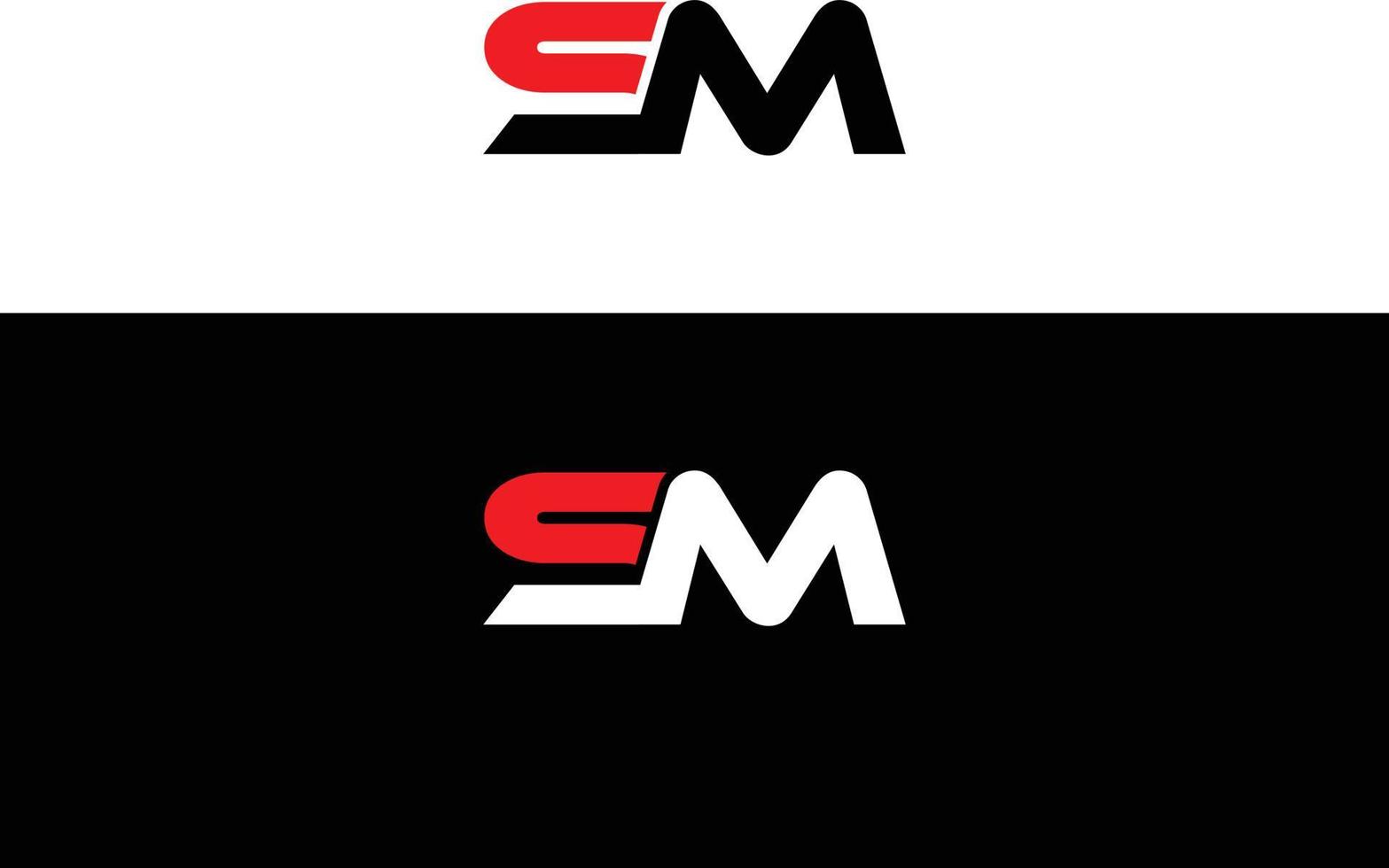 logotipo de letra sm y diseño de elementos vectoriales de iconos. vector