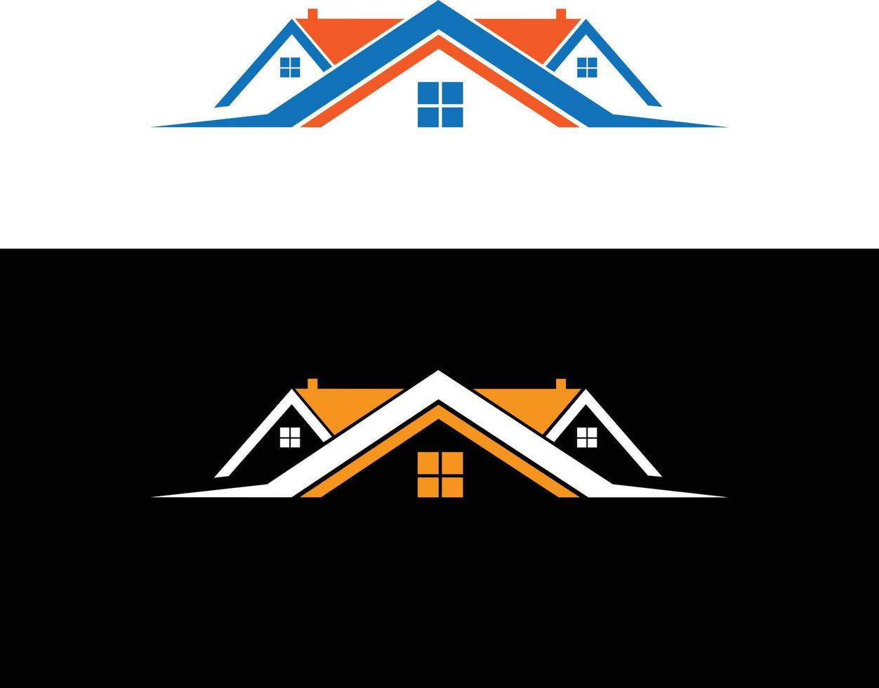 diseño vectorial del logotipo de bienes raíces, edificios, construcción y arquitectura. vector