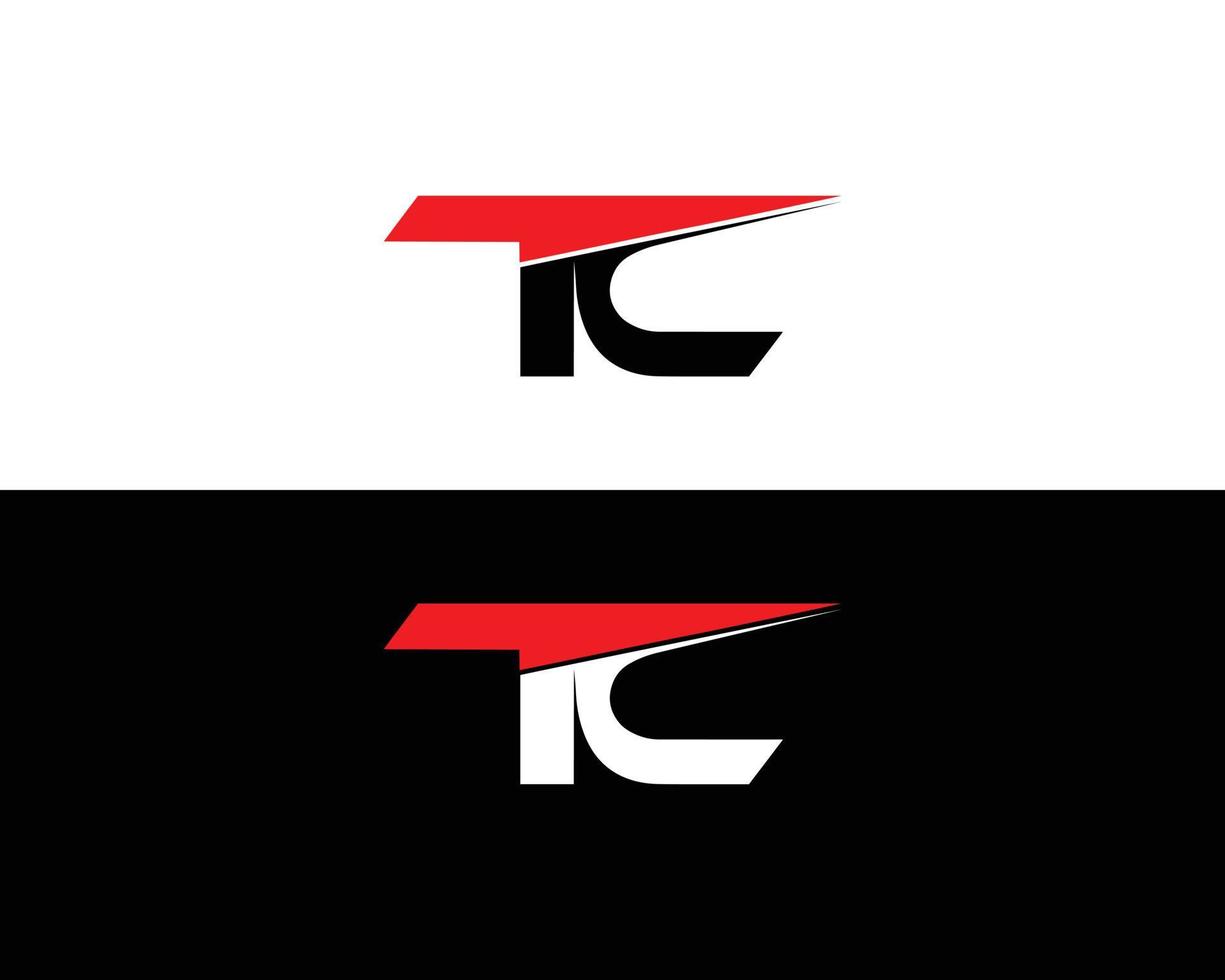 diseño de elemento de vector de icono de diseño de logotipo de letra tc.