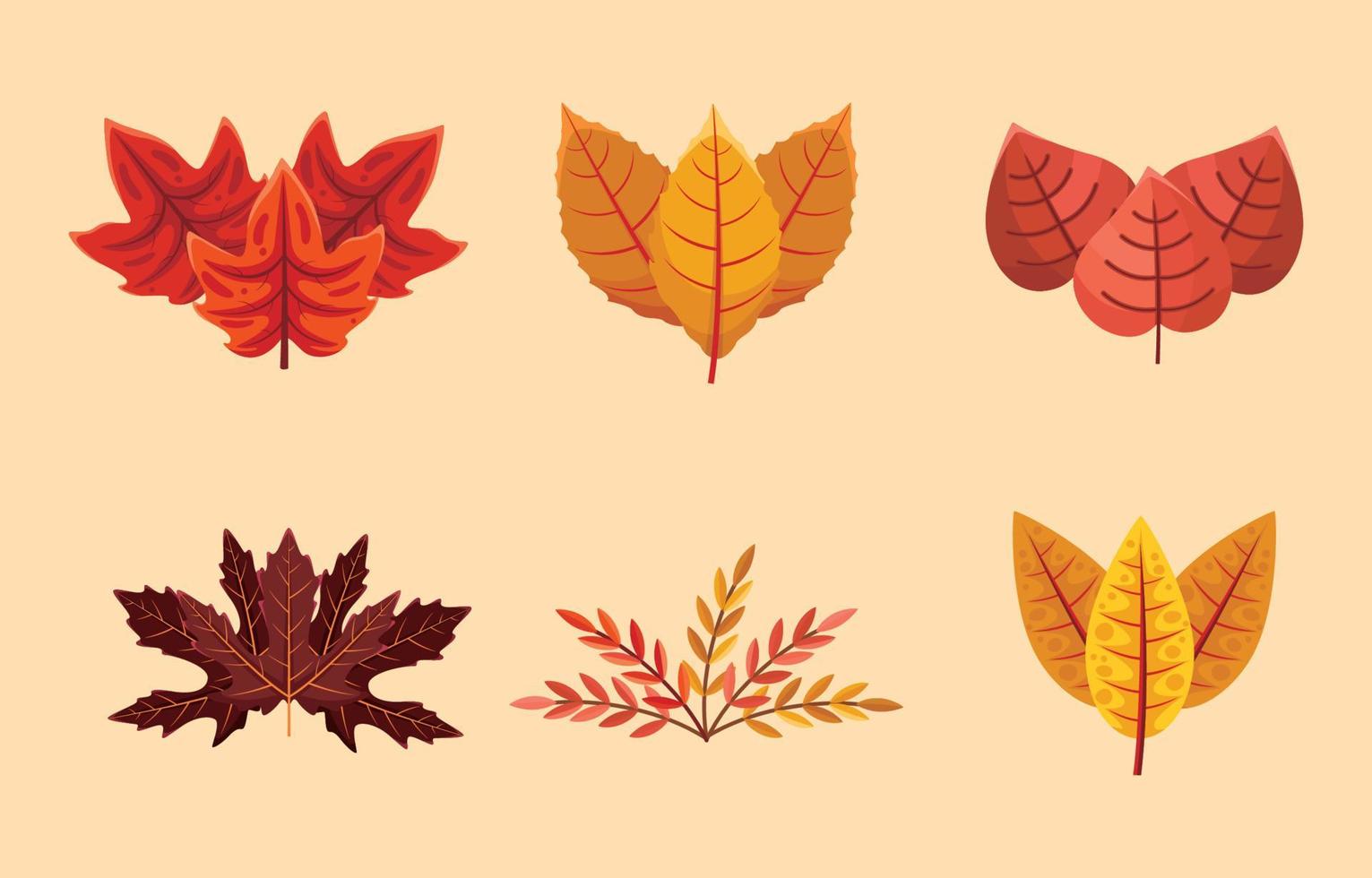 Autumn Fallen Leaves Fall Icon Concept vector