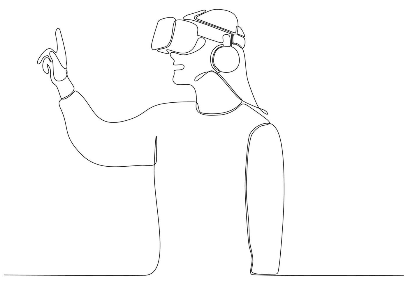 continuous line of women with glasses 3d vector