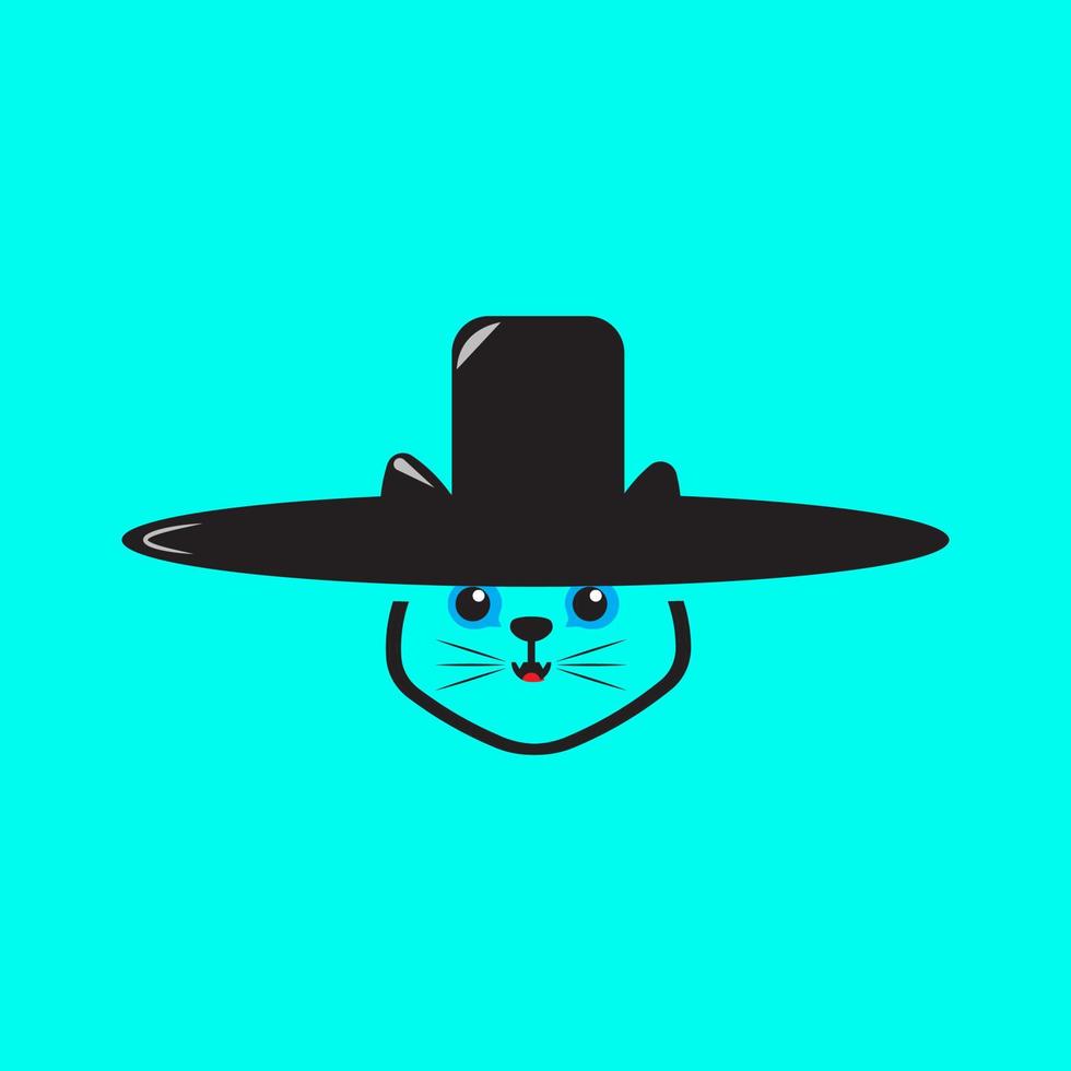 cowboy cat logo vector