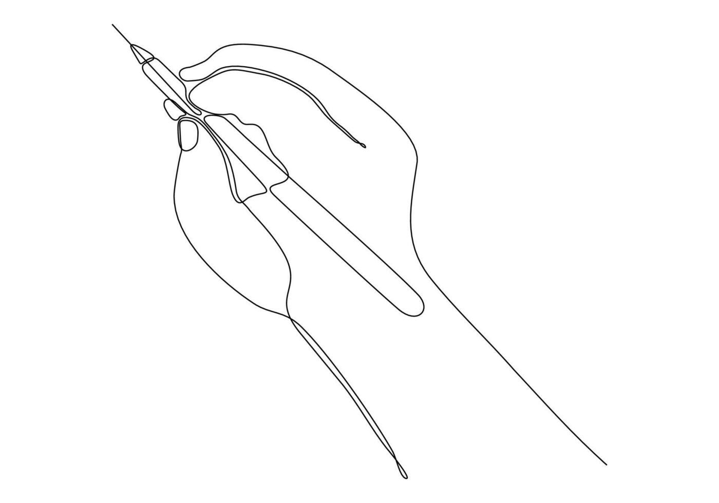 continuous drawing line of hand drawing line vector