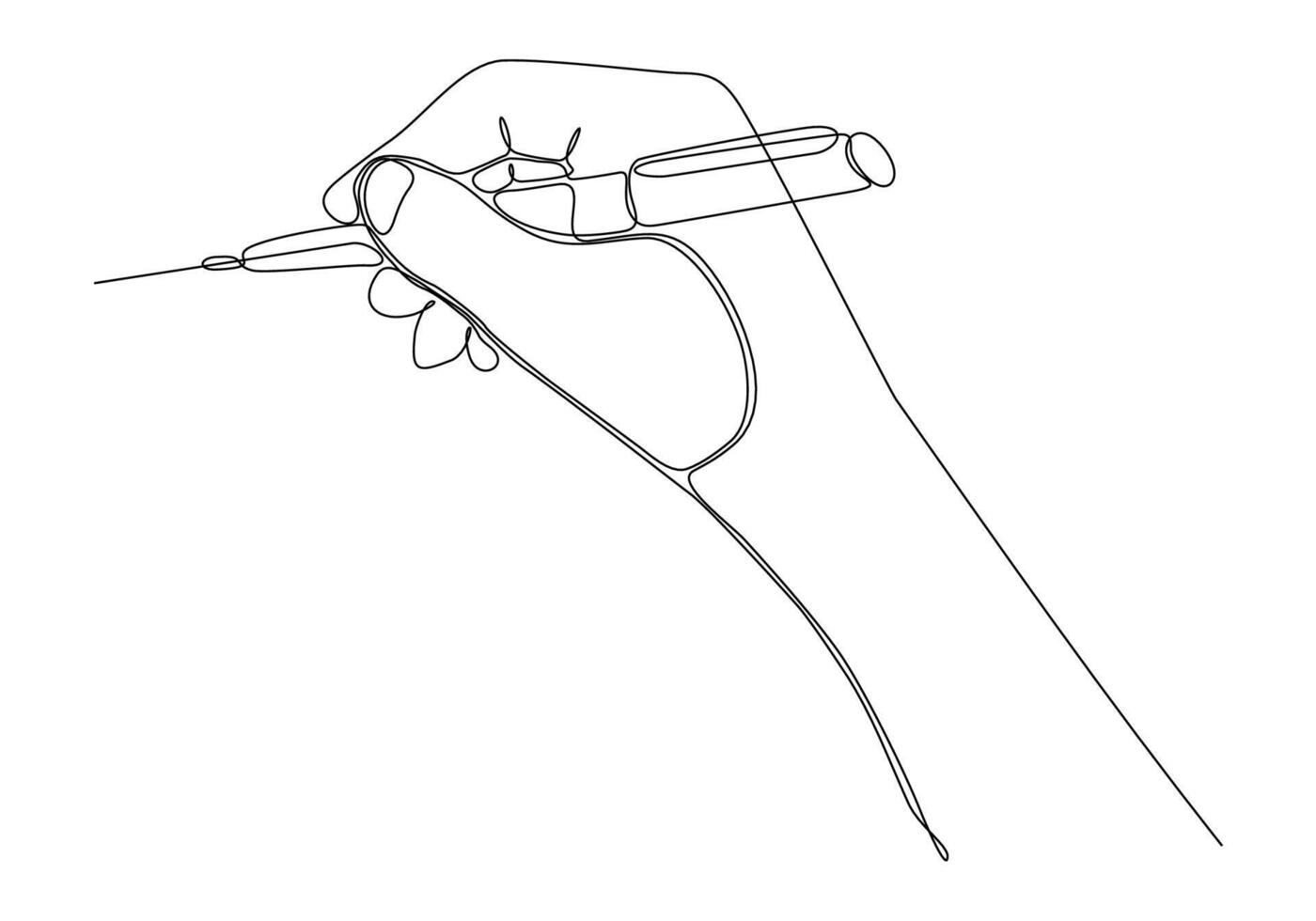 continuous drawing line of hand drawing line vector