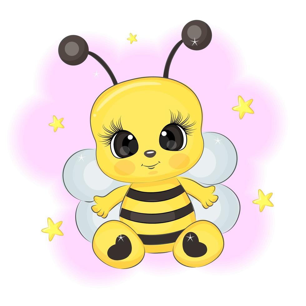 linda abeja de dibujos animados, estampado textil, embalaje, interior,  ilustración vectorial para niños 8215926 Vector en Vecteezy