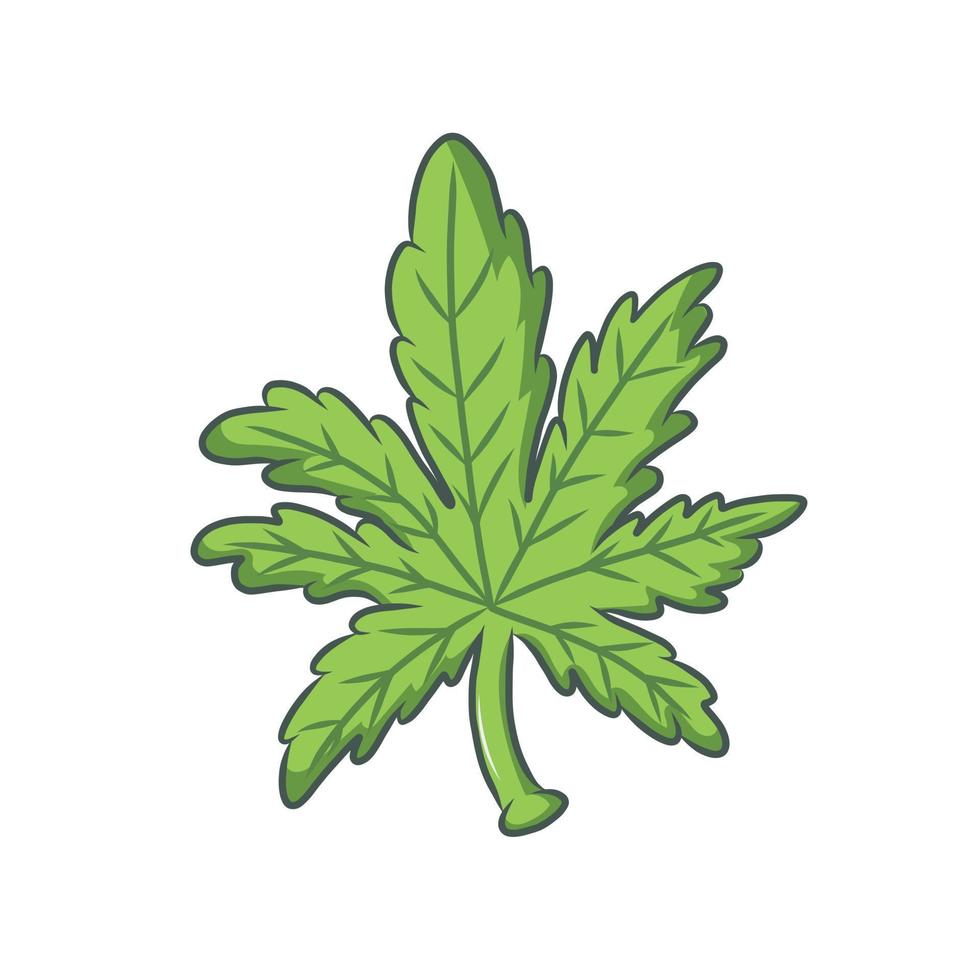 vector de hoja de cannabis aislado sobre fondo blanco