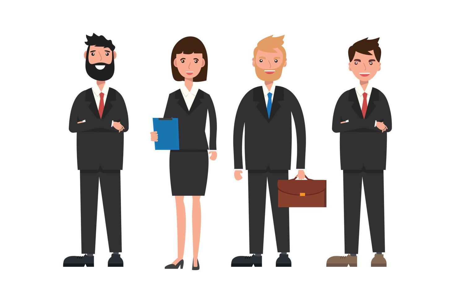 gente de negocios trabajo en equipo, personaje de dibujos animados de ilustración vectorial. vector
