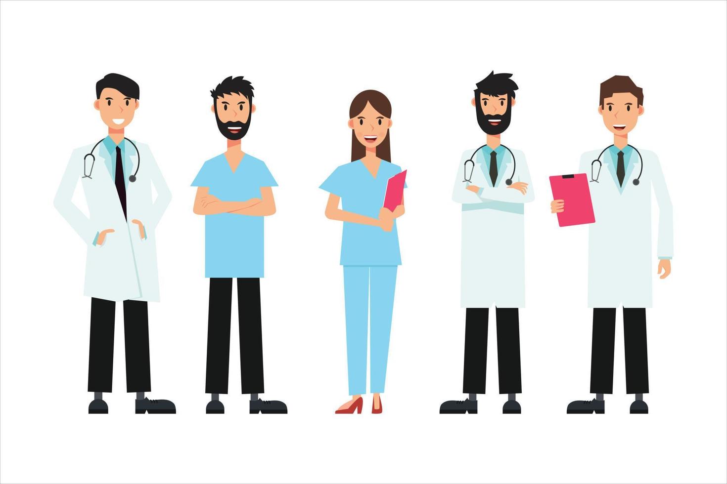 Doctor medical team characters, vector design illustration