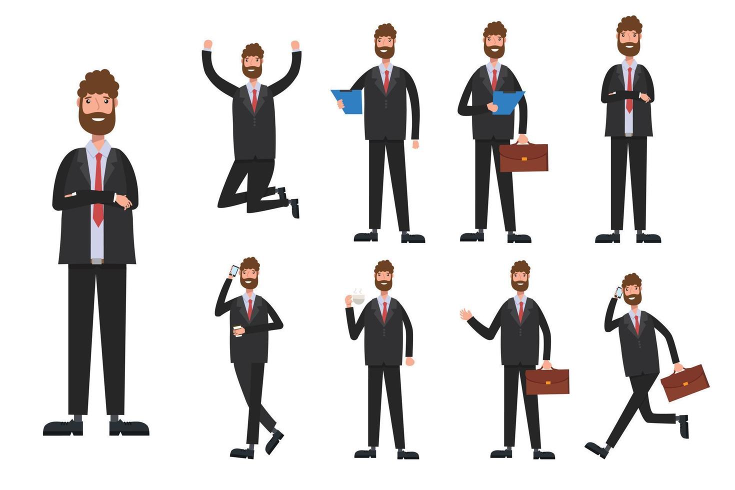 set Businessman working character design . Vector 8216020 Vector Art at ...