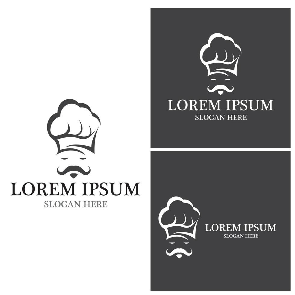 Hat chef logo template vector