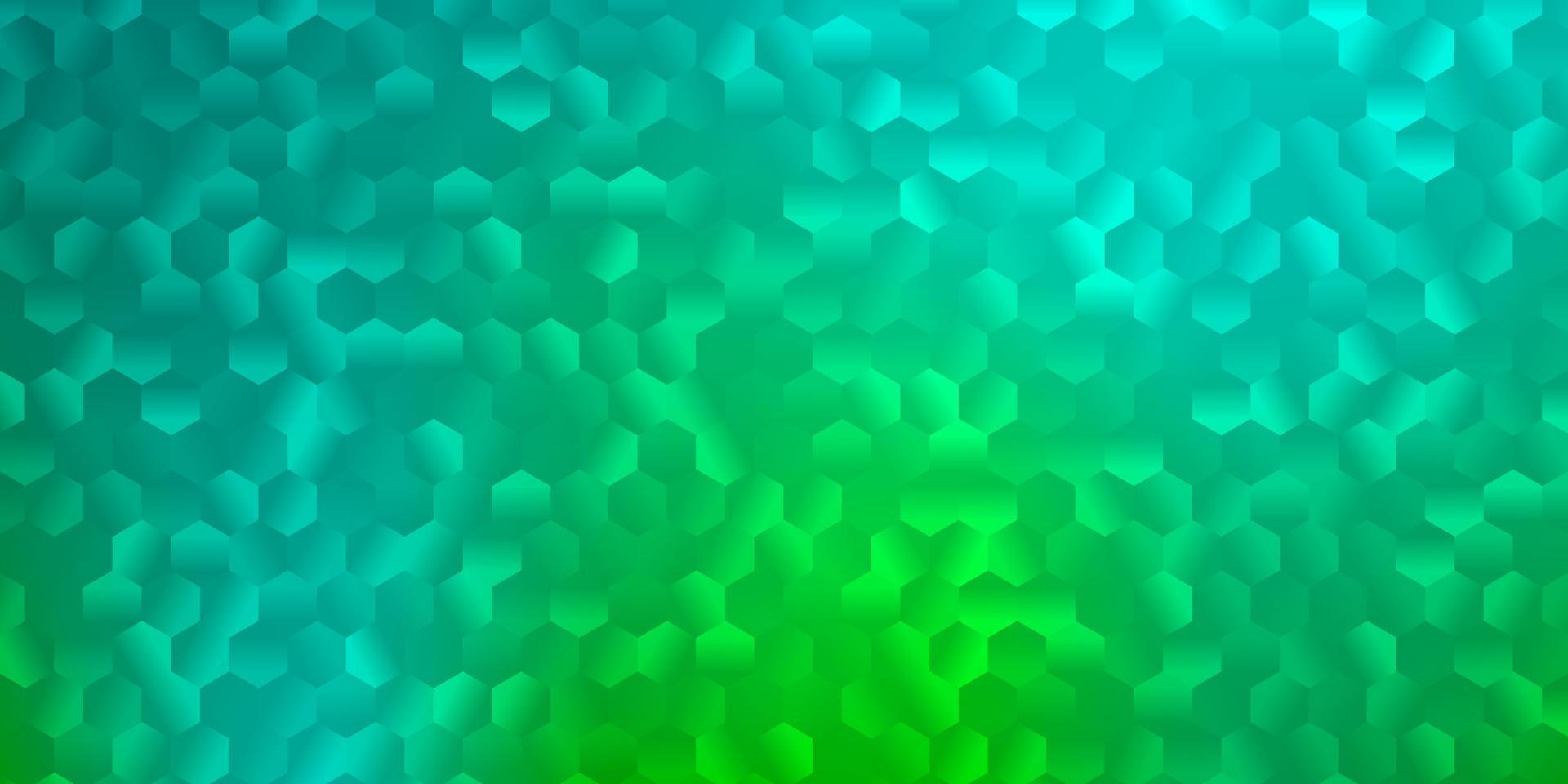 plantilla de vector verde claro en un estilo hexagonal.