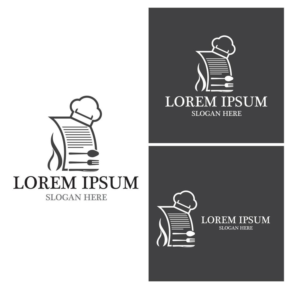Hat chef logo template vector