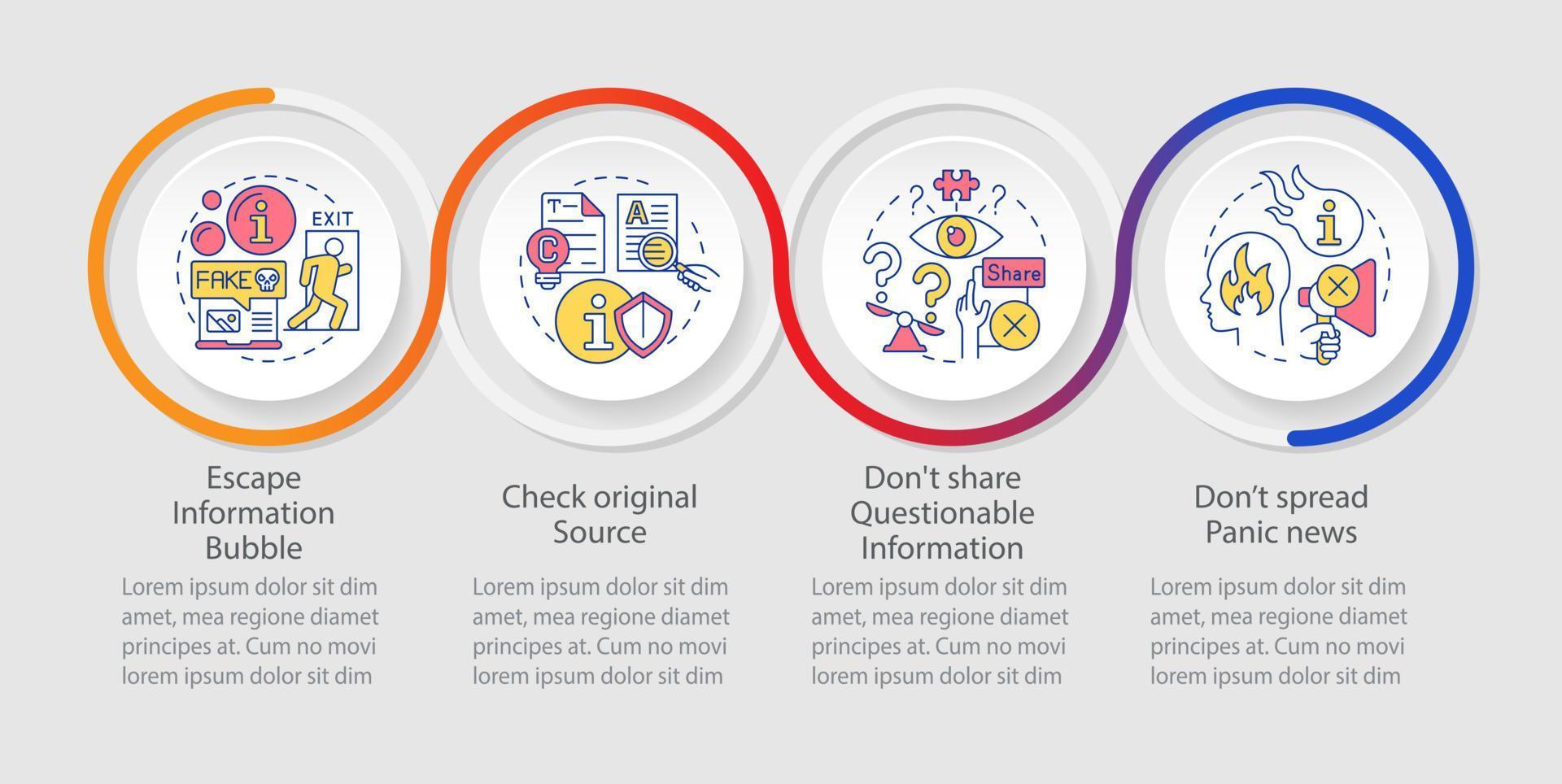 Information war over Internet loop infographic template. Data visualization with 5 steps. Process timeline info chart. Workflow layout with line icons. vector