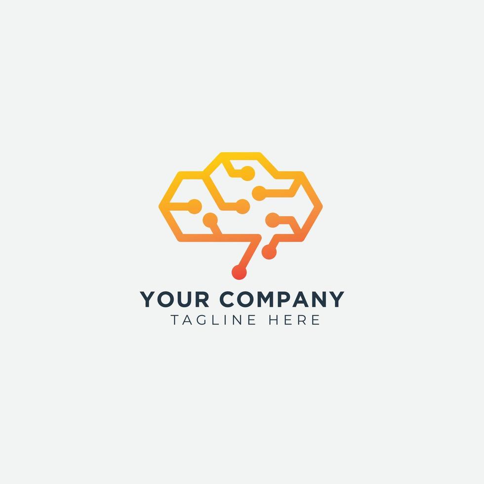 smart brain technology logo vector