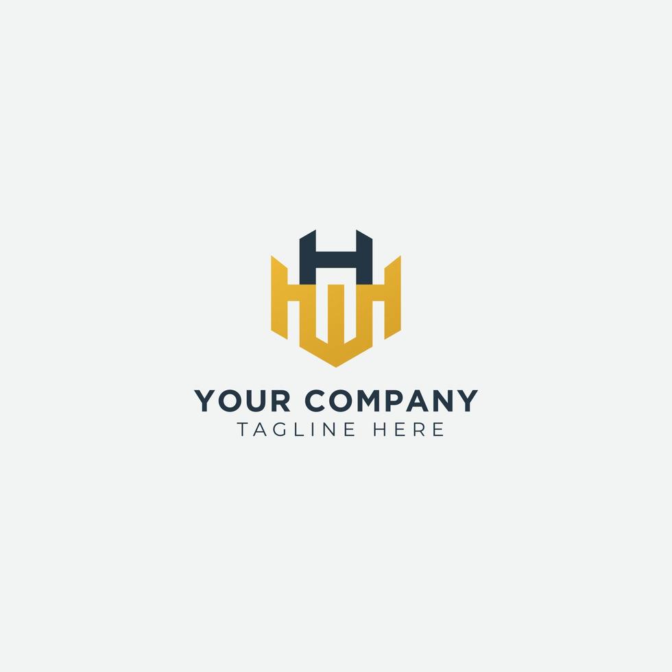 H W simple logo design and modern vector