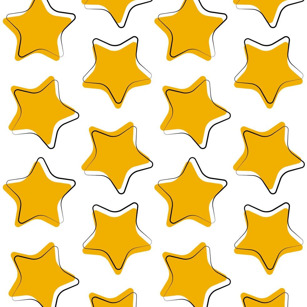 Seamless pattern with doodle star shape. Simple vector nursery fabric print template.