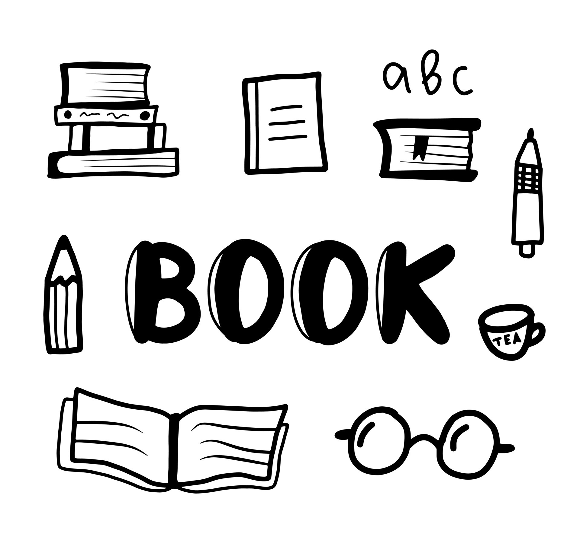School Book Clipart Black And White
