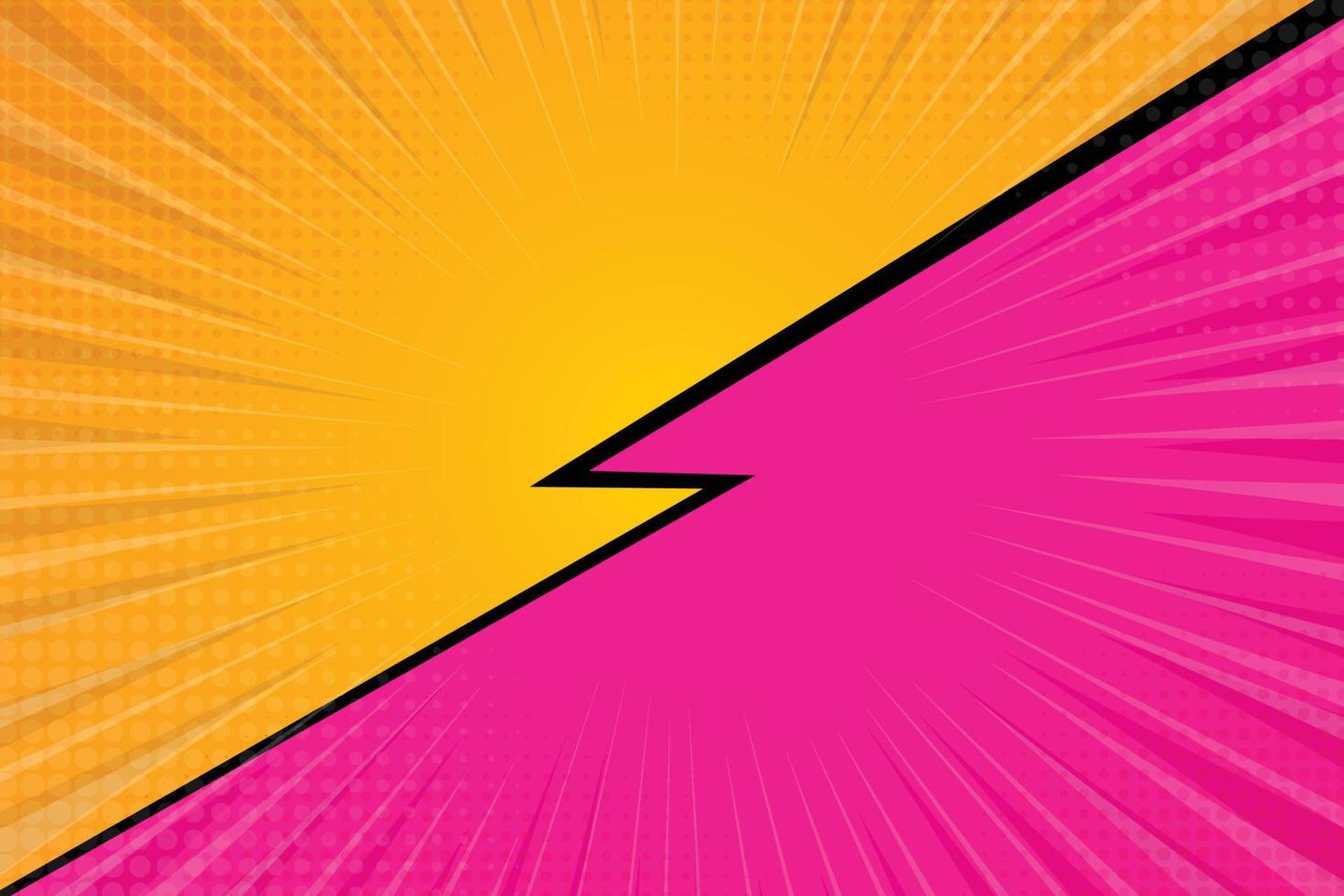 Vector retro comic pink and yellow background.