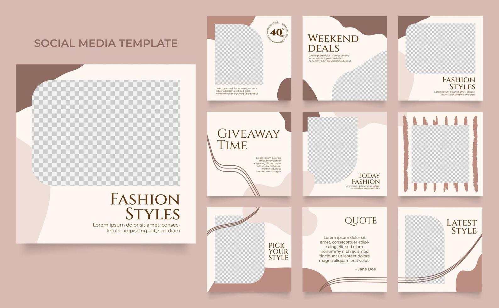 fully editable social media template banner fashion sale promotion vector
