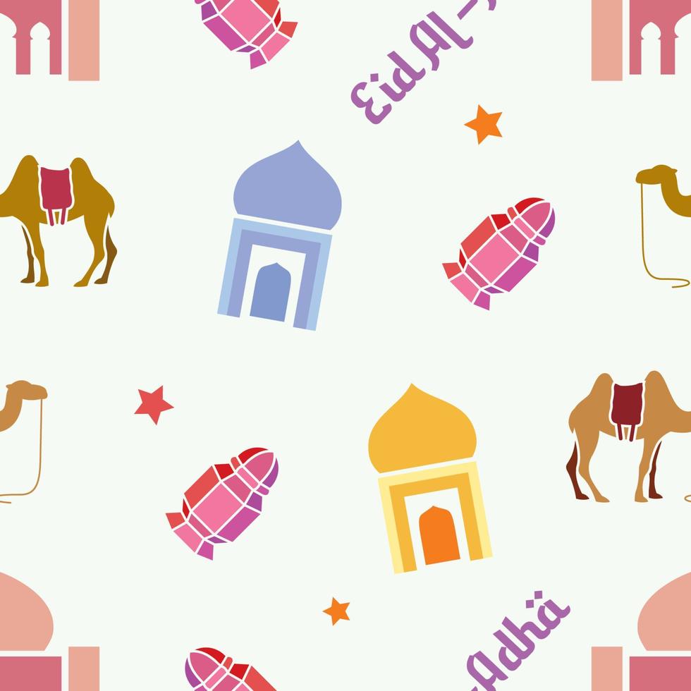 patrón de estilo aleatorio eid al adha sin costuras vector