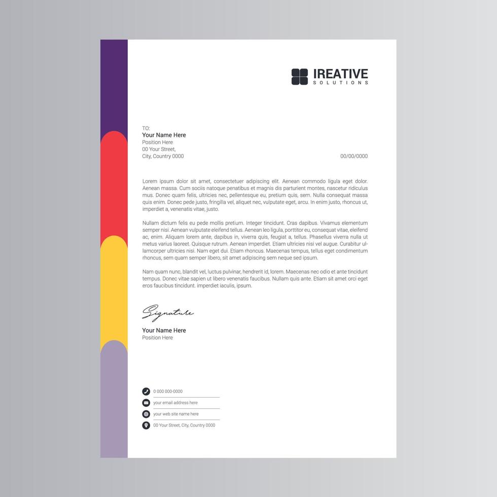 Clean and Modern Letterhead Template. Pro Vector